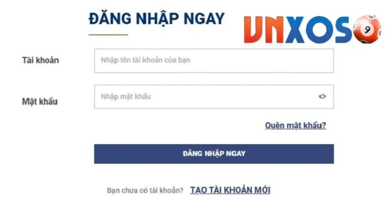 Giao diện đăng ký tài khoản tại VNSOXO